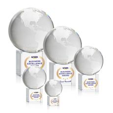 Optical Crystal Globe Award - 5 Sizes Available - Globe Awards