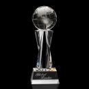 Elegant Crystal Globe Award - Handcrafted
