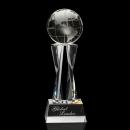 Elegant Crystal Globe Award - Handcrafted