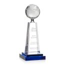 Crystal Globe Award with Cobalt Pedestal