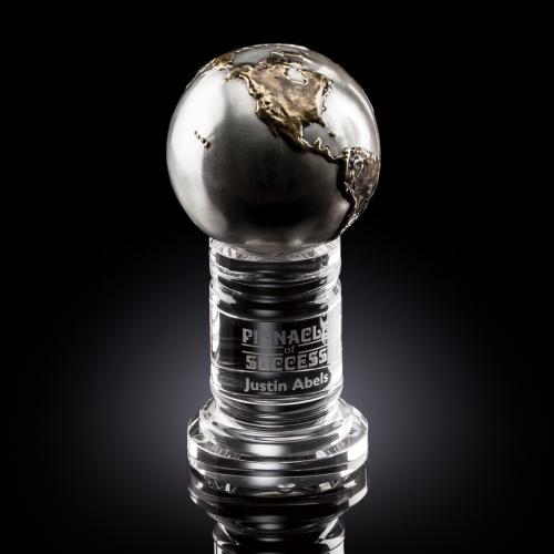 Trophies - Corporate Awards - Globe Awards - Sure! Hereâs a product title for you:

Crystal Globe Achievement Award