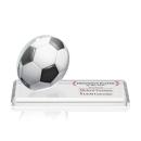 Soccer Crystal Award with Custom Base Options