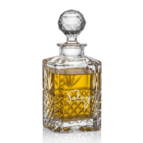 Barware Gifts - Decanters - Pelham Crystal Decanter with Intricate Detail