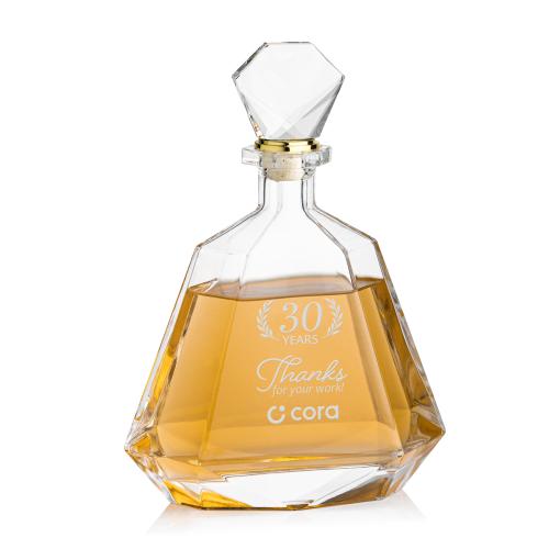 Hartsdale Crystal Decanter with Gold Accent Barware Gifts - Decanters - Hartsdale Crystal Decanter with Gold Accent
