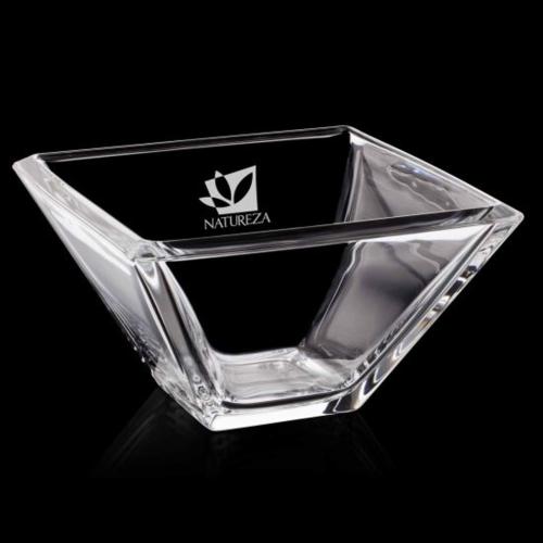 Trophies - Championship Trophies - **Elegant Atwood Square Crystal Bowl**