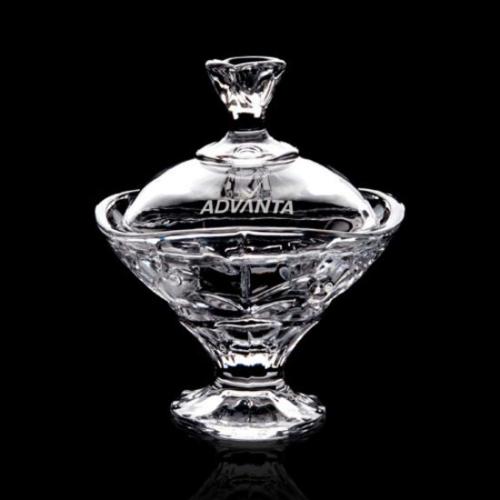 Personalized Gifts - Elegant Crystal Candy Bowl with Lid