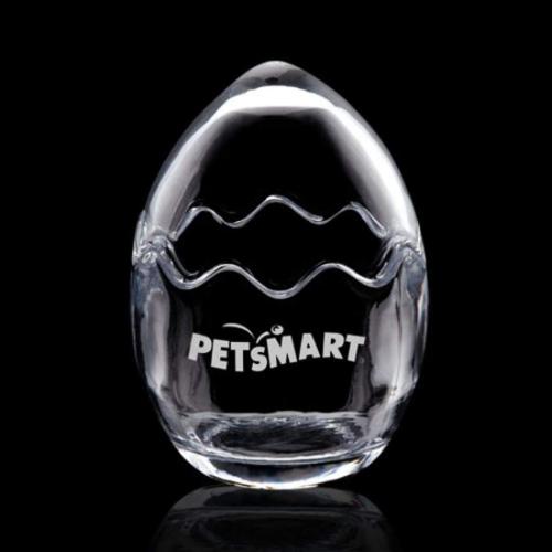 Personalized Gifts - Egg-Shaped Glass Bowl with Lid