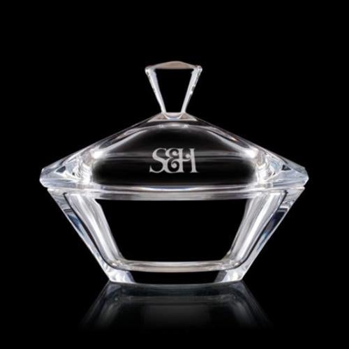 Personalized Gifts - Crystal Torino Candy Bowl with Lid