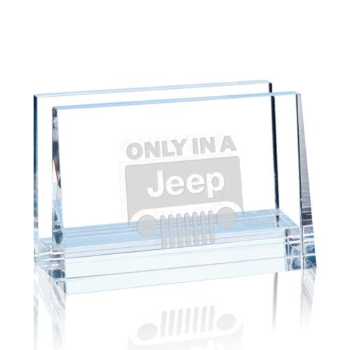 Personalized Gifts - Pure Crystal Card Holder with Custom Etching