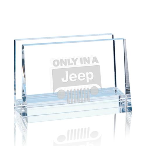 Pure Crystal Card Holder with Custom Etching Personalized Gifts - Pure Crystal Card Holder with Custom Etching