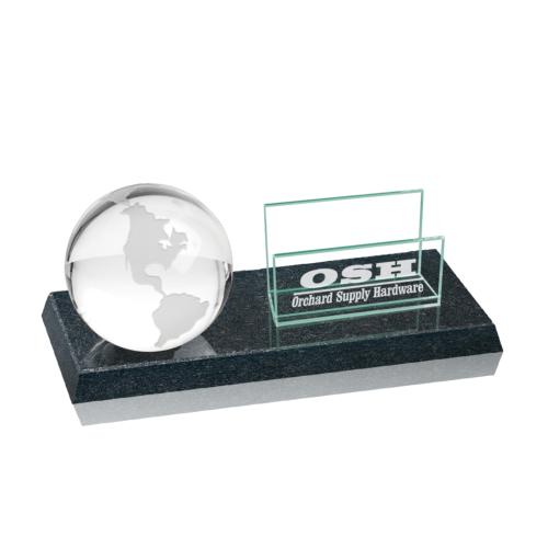 Personalized Gifts - Granite Globe Cardholder with Etching Option