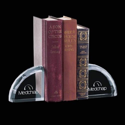 Arch Crystal Bookends - Customizable Elegance Personalized Gifts - Arch Crystal Bookends - Customizable Elegance