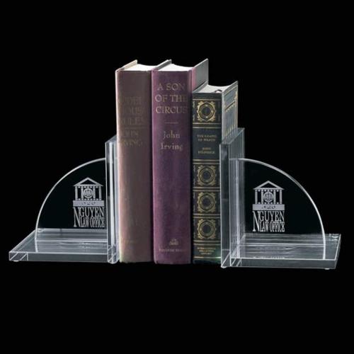 Elegant Arch Amberwood Bookends - Deep Etch Personalized Gifts - Elegant Arch Amberwood Bookends - Deep Etch