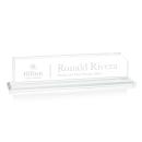 Elegant Crystal Desk Nameplate - Deep Etch