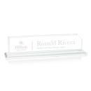 Elegant Crystal Desk Nameplate - Deep Etch