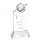Optical Crystal Golf Trophy with Globe Accent