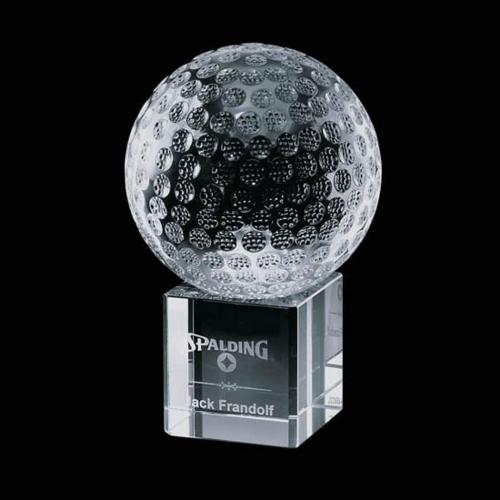 Trophies - Golf Awards and Trophies - Crystal Golf Globe Award - Customizable