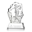 Certainly! Here's a concise title:

Elegant Crystal Golf Trophy with Base
