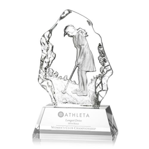 Trophies - Golf Awards and Trophies - Nomad Golfer Crystal Award - Female Trophy