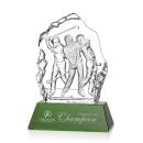 Green Crystal Golf Swing Trophy