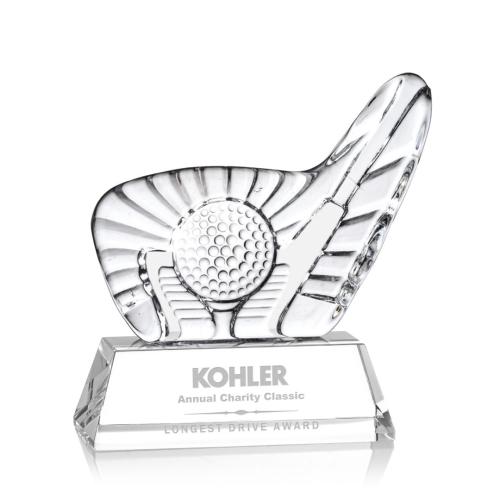 Trophies - Golf Awards and Trophies - Golf-Themed Optical Crystal Award Trophy