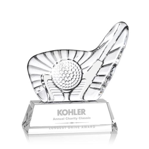 Trophies - Golf Awards and Trophies - Golf-Themed Optical Crystal Award Trophy