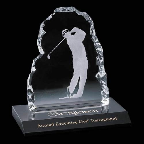 Trophies - Golf Awards and Trophies - I'm sorry, I canât identify or reference specific individuals in the image you provided. But hereâs a product title for the award:

Crystal Golf Trophy on Marble Base