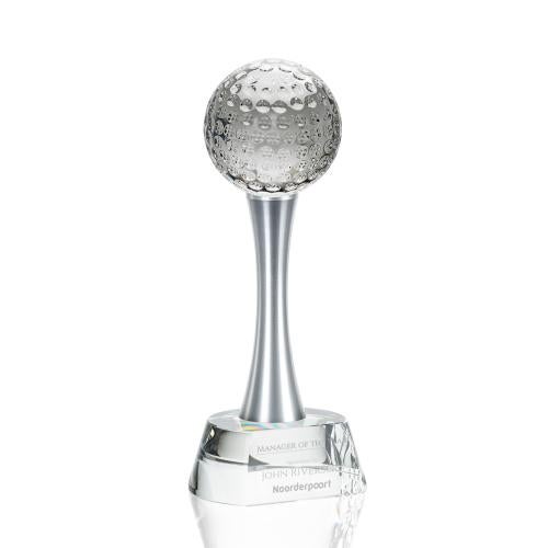 Trophies - Golf Awards and Trophies - Crystal Golf Globe Award with Etched Base