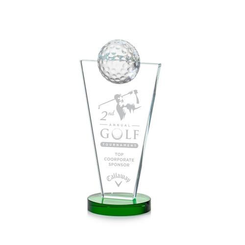 Optical Crystal Golf Globe Award Trophies - Golf Awards and Trophies - Optical Crystal Golf Globe Award