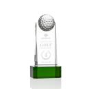 Dunbar Crystal Golf Award with Green Base