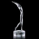 Elegant Crystal Golf Award with Chrome Golfer