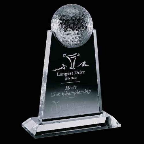 Trophies - Golf Awards and Trophies - Sure! Here's a suitable product title for the item:

Crystal Golf Globe Award â 3 Sizes Available
