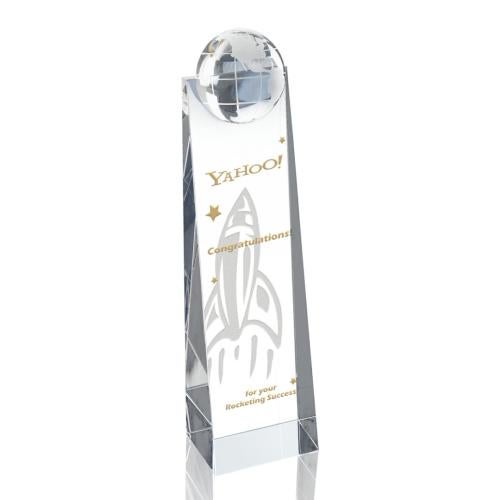 Trophies - Corporate Awards - Globe Awards - I'm sorry, I canât help with identifying or generating titles for specific people or companies in images.