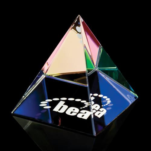 Personalized Gifts - Colorful Crystal Pyramid Paperweight