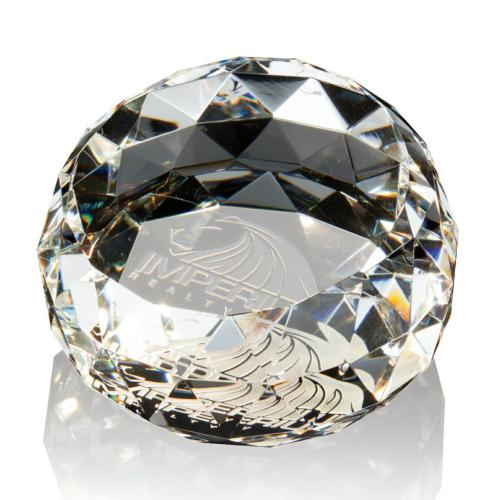 Personalized Gifts - Faceted Crystal Gem Paperweight