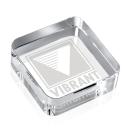 Square Crystal Paperweight - Deep Etch Design