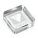 Square Crystal Paperweight - Deep Etch Design