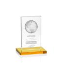 Corporate Crystal Globe Award - Amber Base