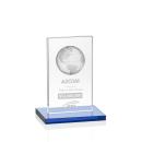 Sky Blue Globe Crystal Award