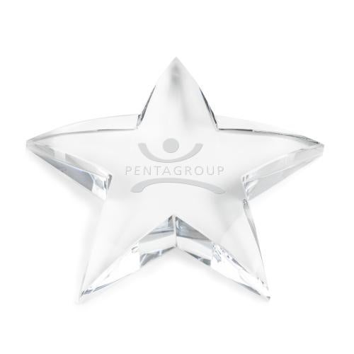 Personalized Gifts - Certainly! Here's a product title for you:

Crystal Star Paperweight - Deep Etch Design