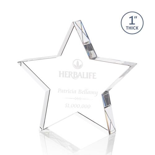 Personalized Gifts - Standing Star Crystal Award