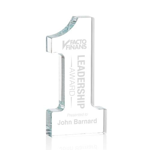 Personalized Gifts - Optical Crystal #1 Paperweight Award