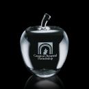 Sure, here's a suitable product title:

Elegant Crystal Apple Award - Customizable