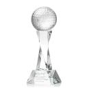 Clear Crystal Golf Globe Award on Langport Base