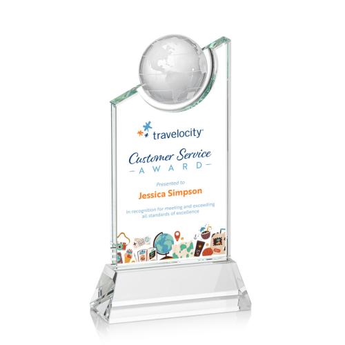 Trophies - Corporate Awards - Globe Awards - Brixton Vivid Crystal Globe Award