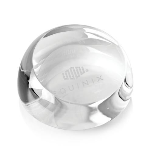 Personalized Gifts - Elegant Crystal Slant Paperweight - Customizable