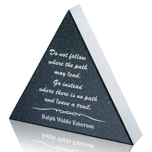 Personalized Gifts - Granite Triangle Paperweight with Etching