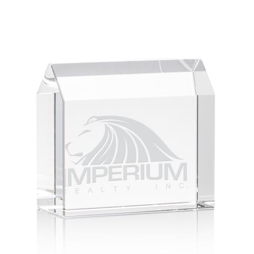 Personalized Gifts - Crystal Arch Paperweight - Deep Etch Customizable