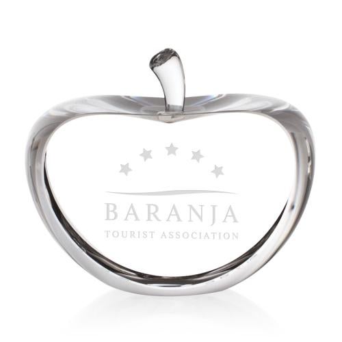 Personalized Gifts - âCrystal Apple Paperweight - Customizableâ