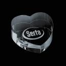 Optical Crystal Heart Paperweight